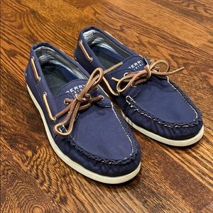 Speedy Navy Top Sider Boat Shoe...Size 9 ½